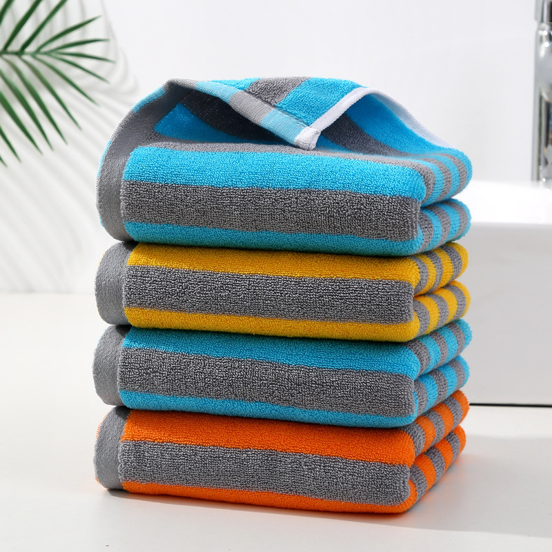 Household Thickened Cotton Towel, Soft and Absorbent, Striped Face Towel, Supermarket Gift, Souvenir, All-Cotton Towel Household Thickened Cotton Towel, Soft and Absorbent, Striped Face Towel, Supermarket Gift, Souvenir, All-Cotton Towel