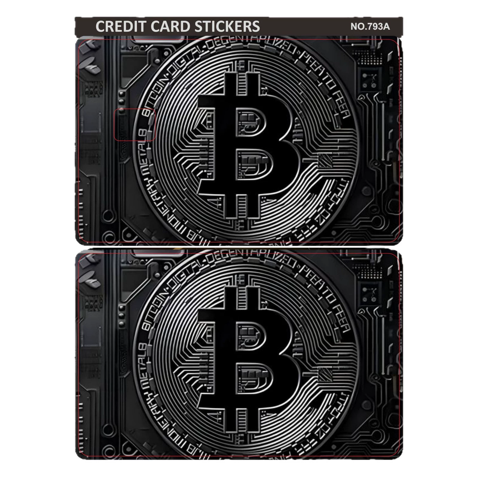 Cross-border new front and back 2-piece set Bitcoin series decorative credit card skin sticker card sticker creative 2025