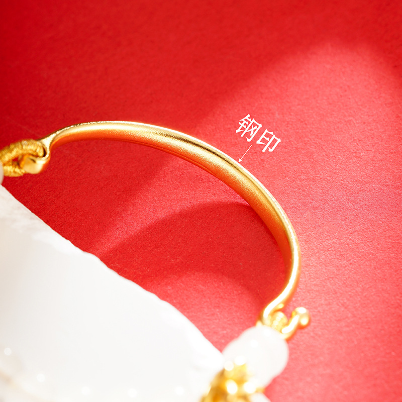 Oro Jade Lotus media pulsera mujer temperamento joyería Lotus pulsera imitación accesorios de oro joya sintética todo partido suministro