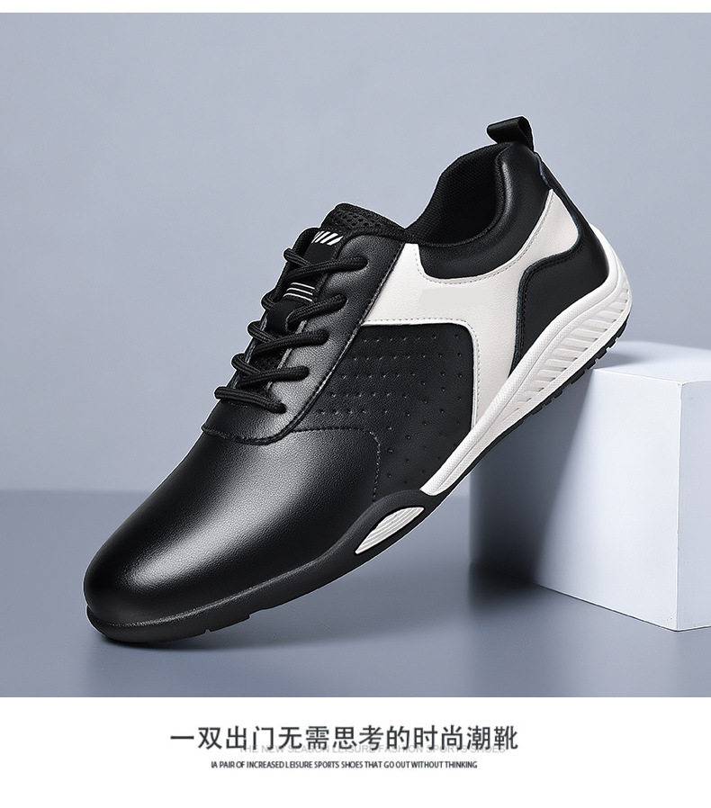 Giày sneaker nam da bò mặt mềm chống mài mòn, đế cao su gót thấp 1–3 cm, phối đồ dễ — PZ9872 màu trắng, PZ9872 màu đen chi tiết 19