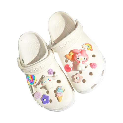Lollipop white dog hole shoe accessories shoe flower cross decorative buckle accessories shoe buckle three-dimensional
