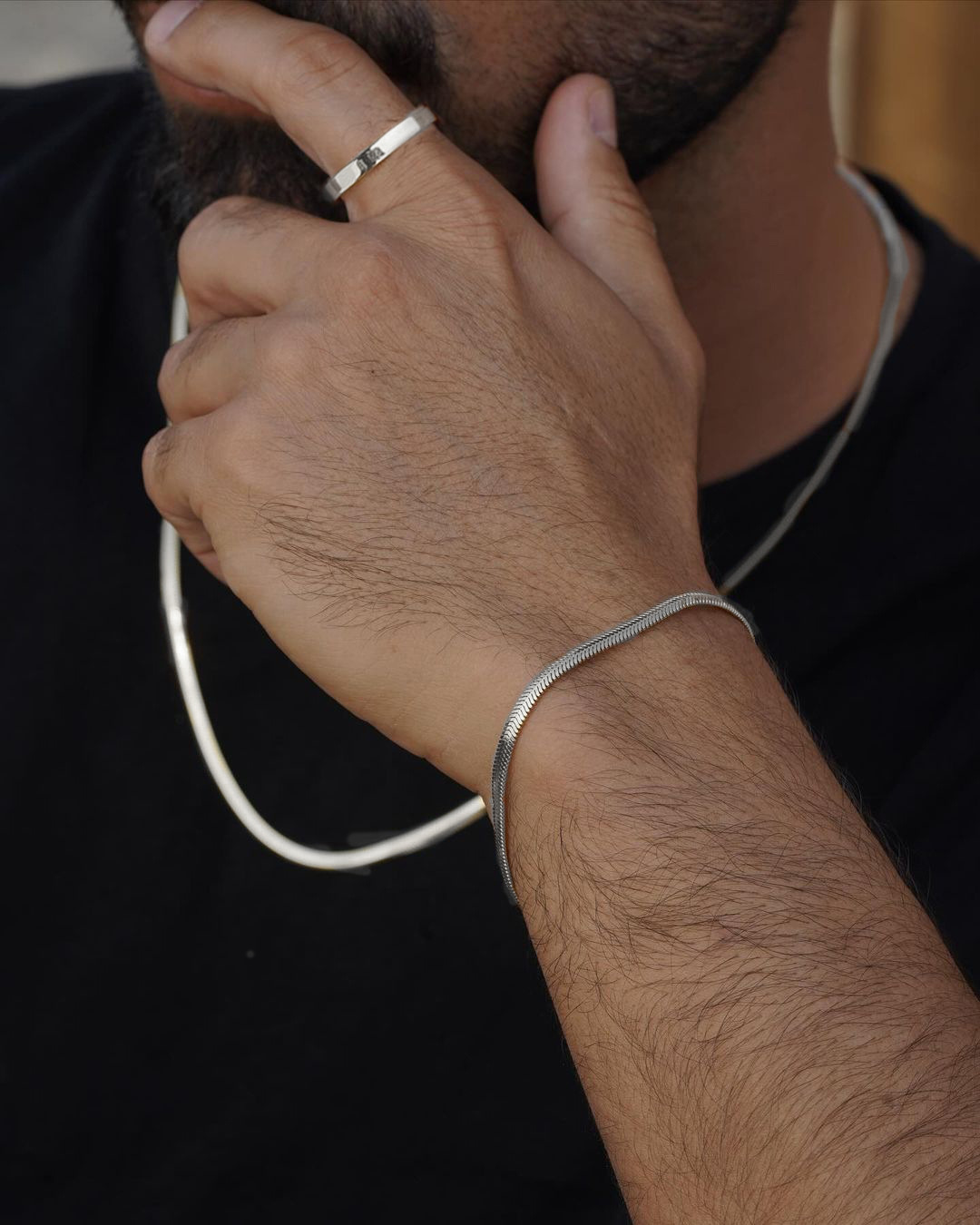 Temu novo estilo de explosão criativo simples temperamento masculino conjunto de jóias de aço inoxidável fabricante atacado