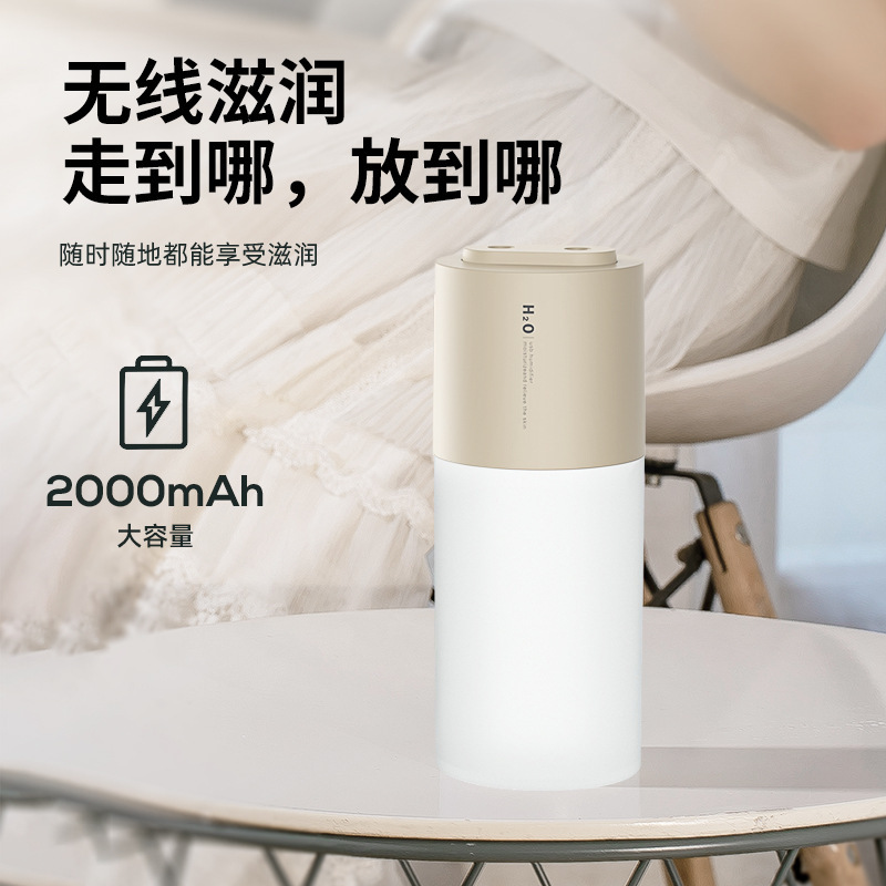 新型ダブルスプレー加湿器 大霧量 充電式 ポータブル 家庭用 USB給水 ナイトライト付き 車載加湿器|undefined