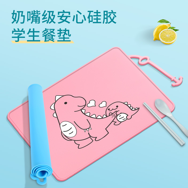 만화 학생 어린이용 실리콘 식탁매트, 점심매트, 주방용 방수, 방유, 방열, 미끄럼 방지, 단열, 접이식 식탁매트
