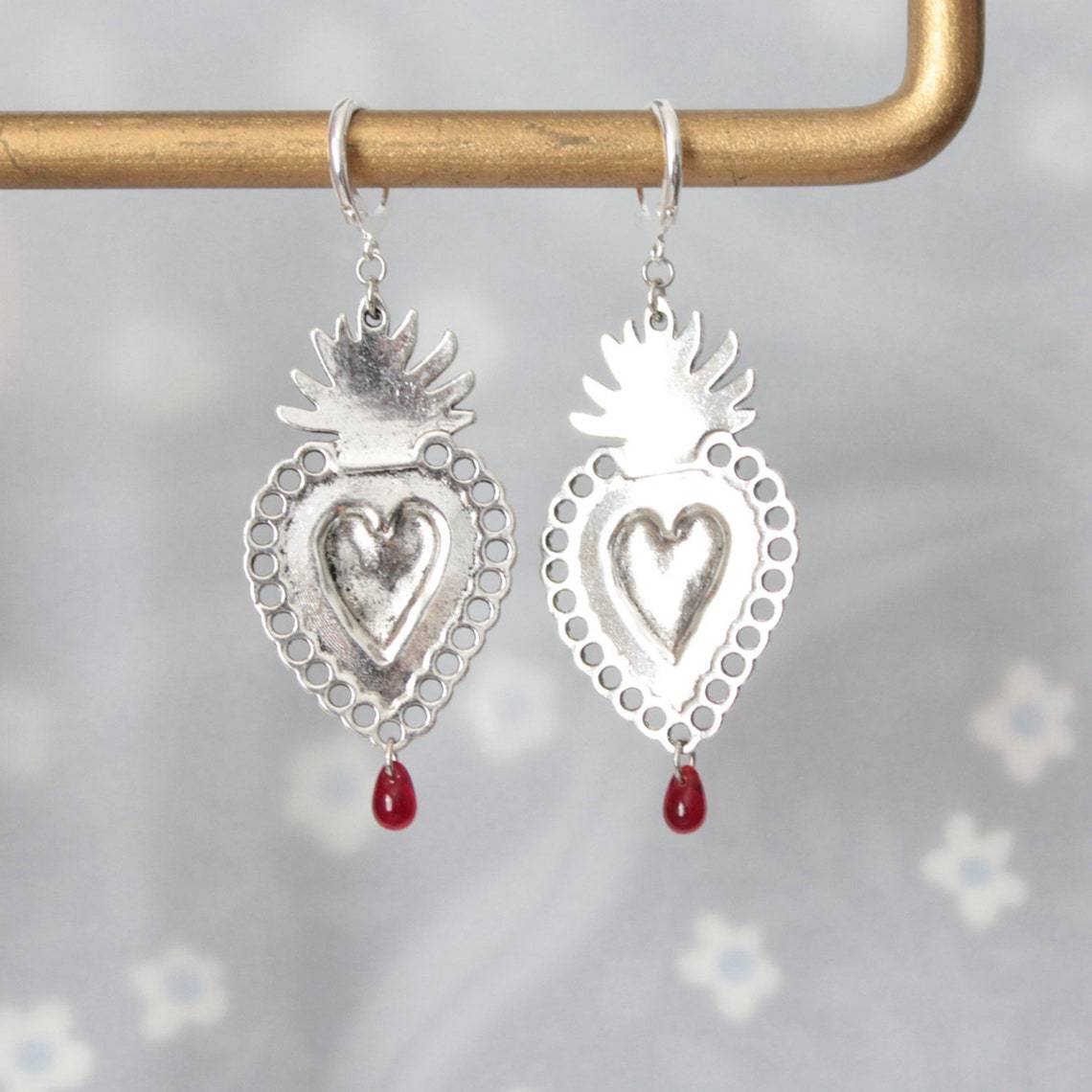 Unisex Gender 1 Pair Vintage Style Heart Shape Alloy Drop Earrings