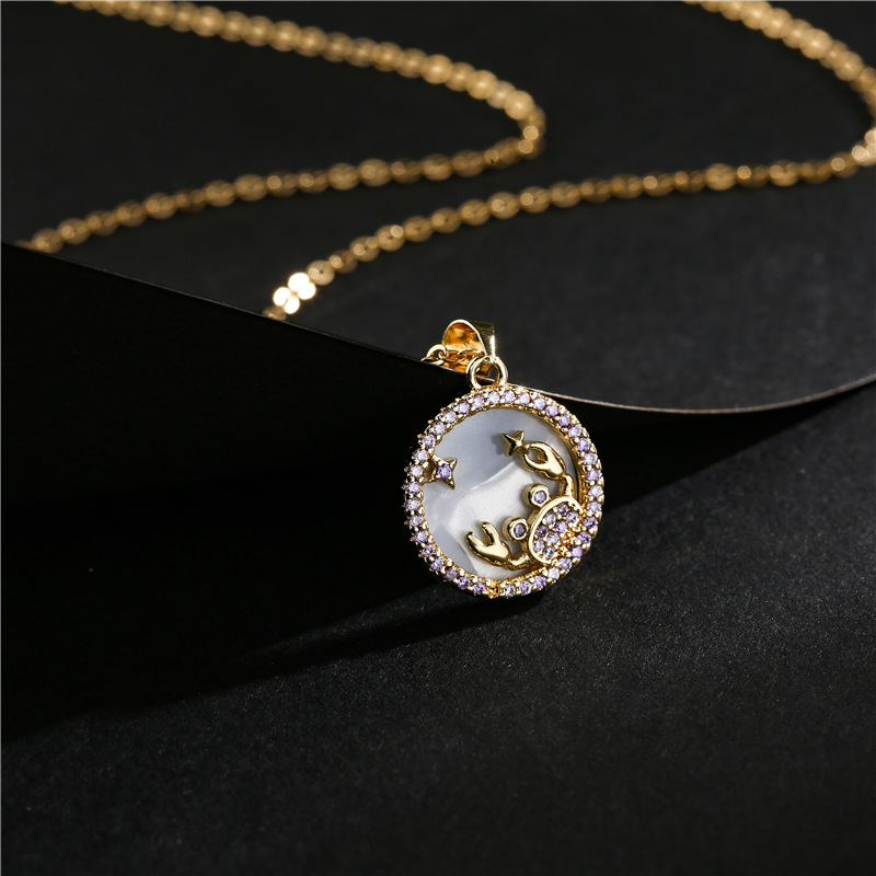 wholesale jewelry gold electroplated copper 12 constellation necklace Nihaojewelry