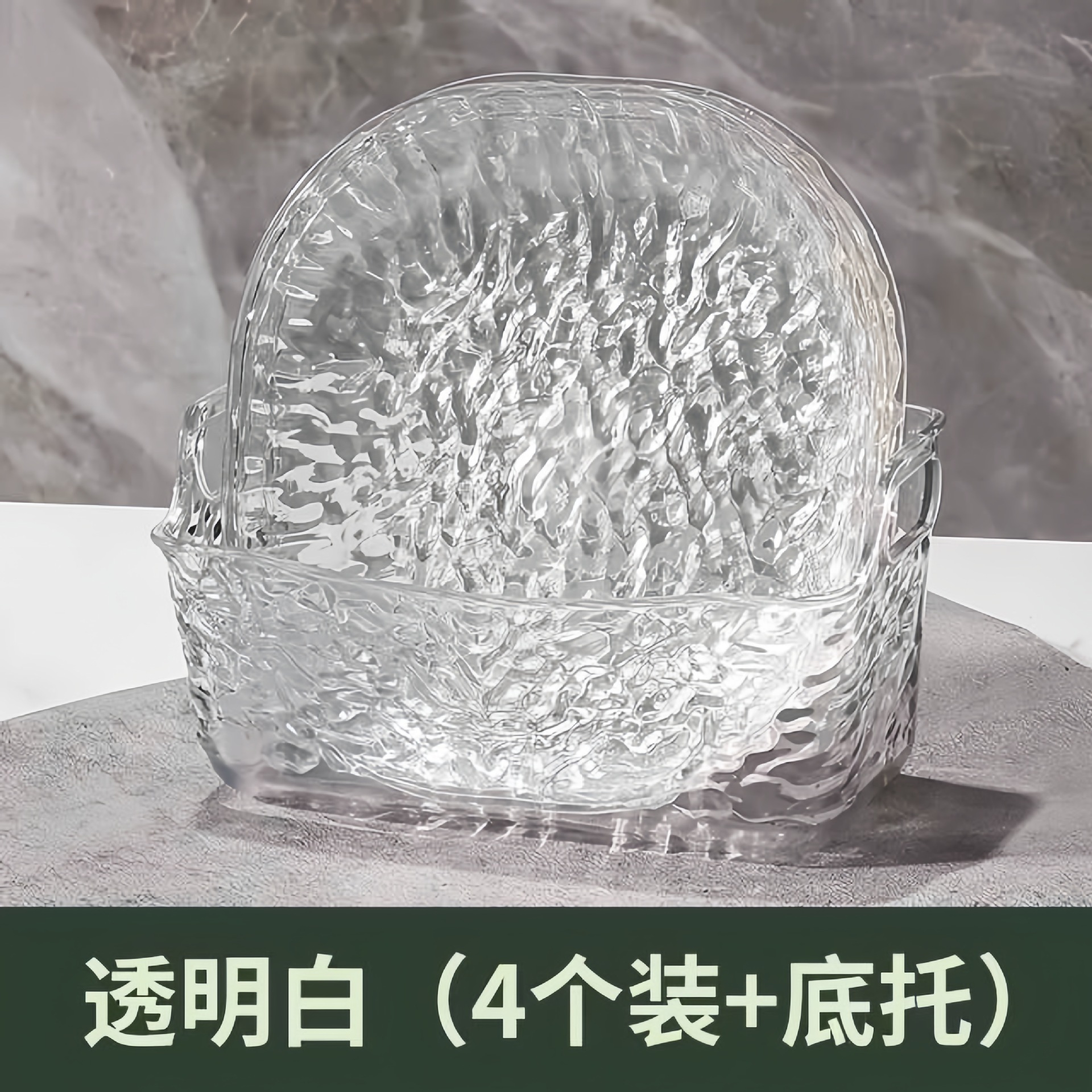 투명한 흰색 뼈 접시 15cm(접시 4개 + 베이스 1개 5개 세트) 상자에 들어있습니다.