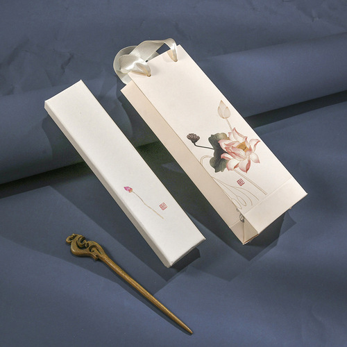 Chinese style retro packaging bag simple gift bag suitable for mahogany hairpin necklace long packaging bag wholesale