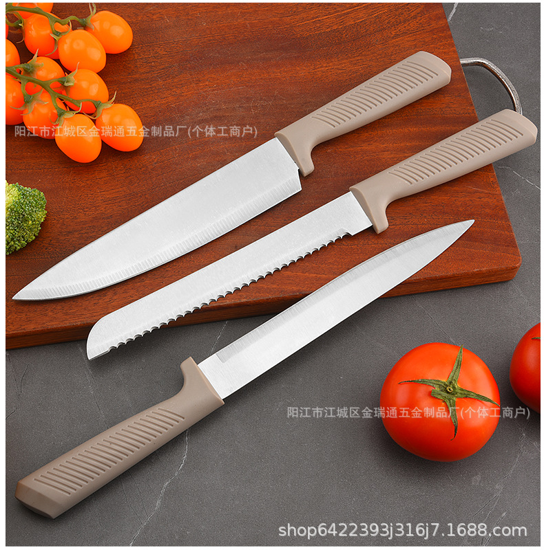 Export Stock Kitchen Knife Set Stainless Steel Knives Double-Sided Water-Absorbing Fruit Knife Peeler Combination Knife Set