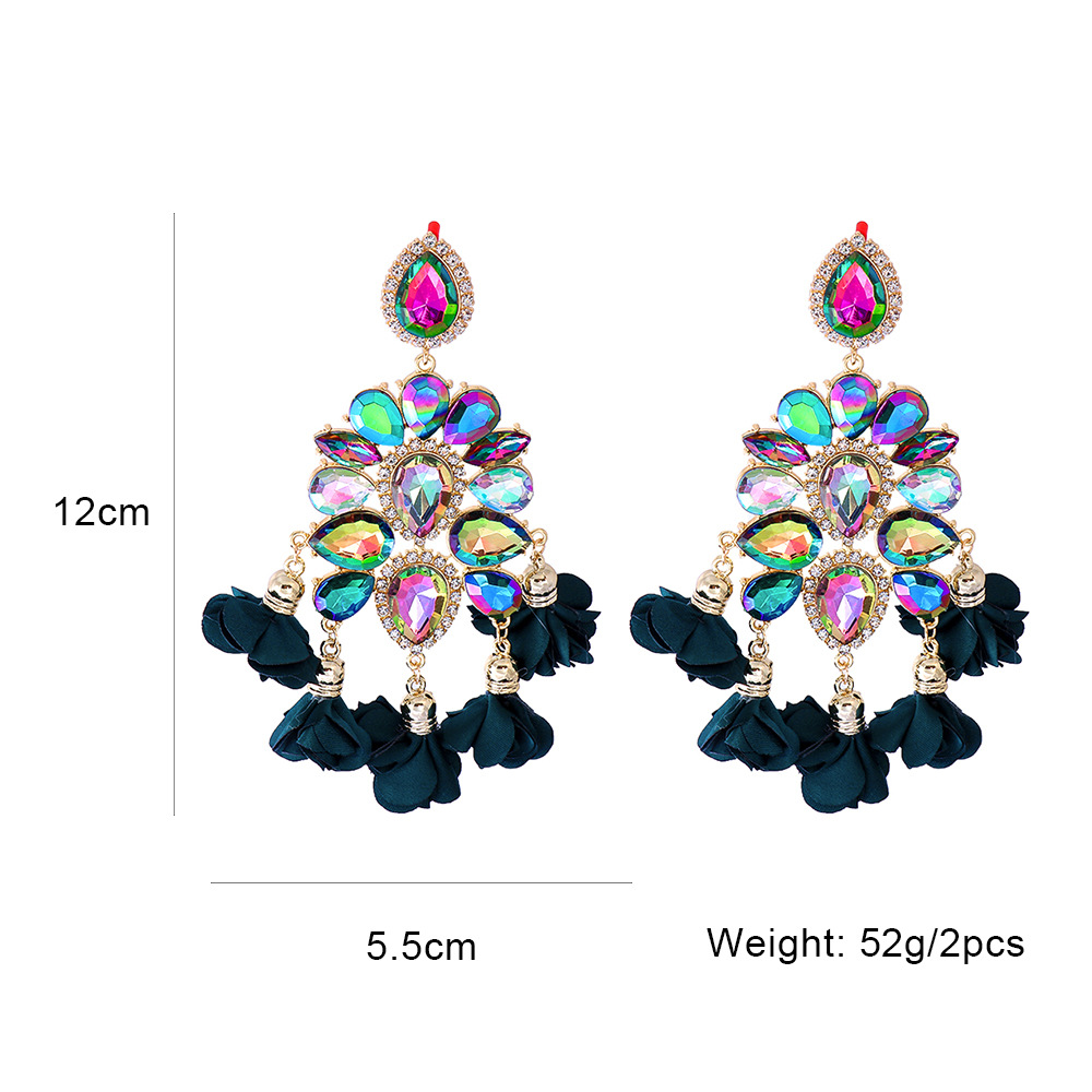 New Bohemian Color Diamond Flower Fearrings Personalized Jewelry Wholesale display picture 34