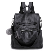 韩版女式防盗背包2022新款双肩包女时尚潮流软皮两用女包旅行书包