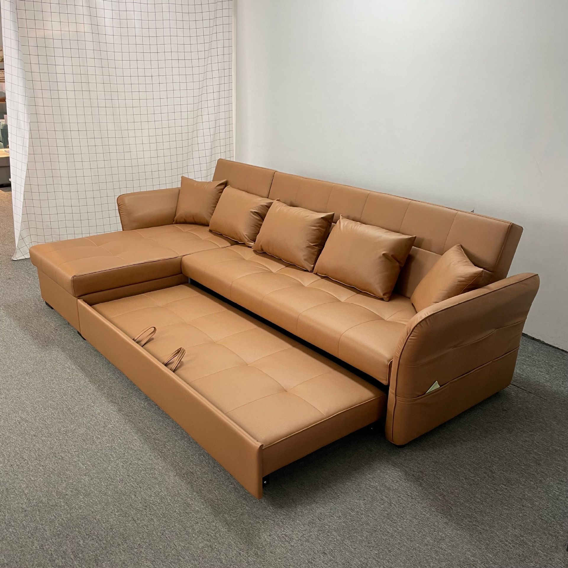 Sofá cama multifuncional verde oscuro doble uso plegable pequeño apartamento de sala de estar almacenaje VIP desmontable arena de tela