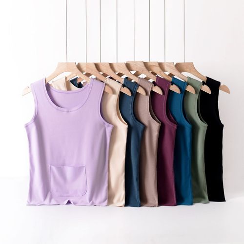 Autumn/Winter New Fleece Seamless Crew Neck V-Neck Sweatshirt with Double Pockets, Warm Waist Protection, Thermal Base Layer T-shirt, Fitted and Skin-Friendly Top