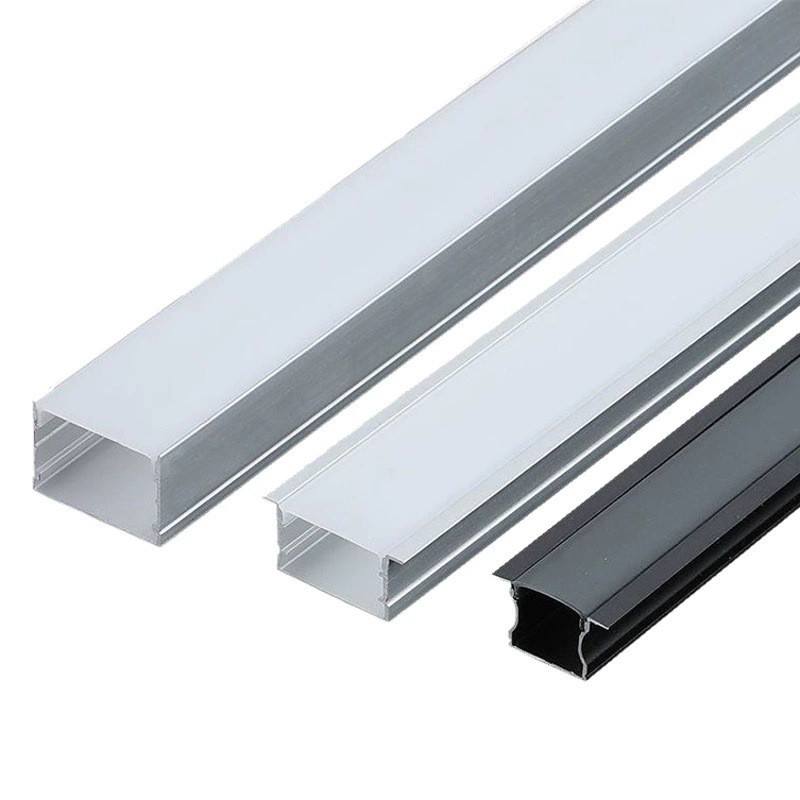 Светодиодная линейная световая полоса, Встроенный слот для лампы, алюминиевая канавка, открытая Скрытая линейная световая полоса, черная линейная световая полоса