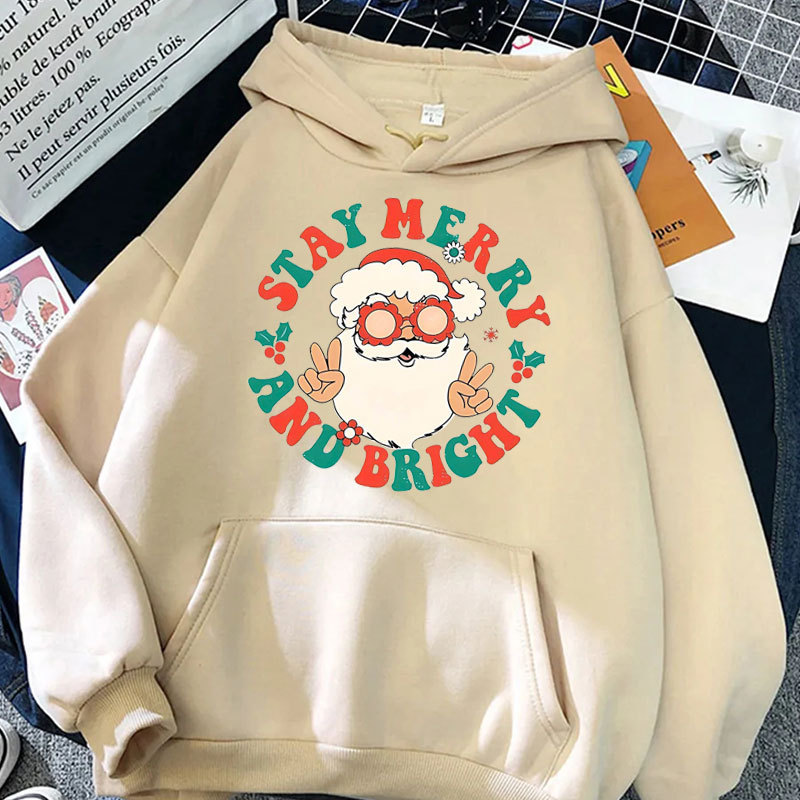 Merry Christmas Harajuku New Year Women Man Graphic Hoodies