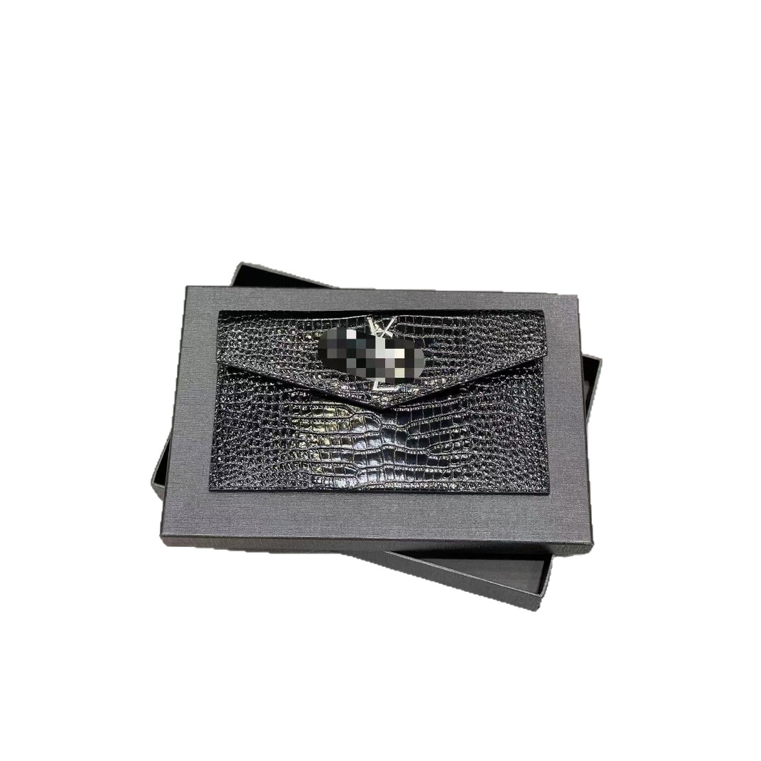Saint罗家 Women's Clutch Bag Envelope Pouch Caviar Leather Evening Bag with Gift Box - Thumbnail 3