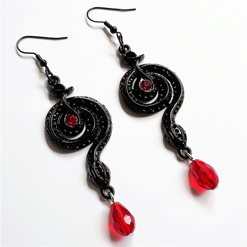 Holiday, Party Occasion Artificial Crystal, Alloy Material Punk Streetwear Snake Artificial Crystal Alloy Plating Women's Drop Earrings