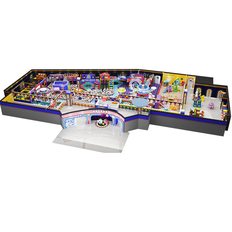 600 cuadrados de lujo diseño temático castillo introvertido de alta gama parque infantil trampolín slide equipos de parque de juegos