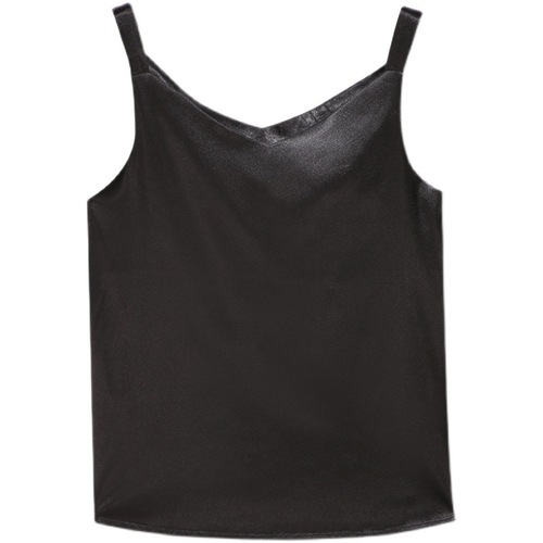 Summer V-neck camisole women's ice silk satin outer sleeveless top with small suit and inner bottoming shirt