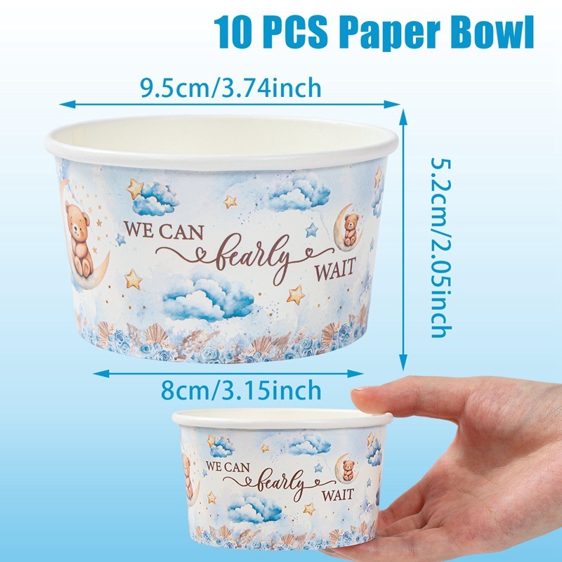 パーティーテーマの紙ボウル パーティー用品アレンジメント 使い捨て紙食器 アイスクリームスナック紙ボウル|undefined