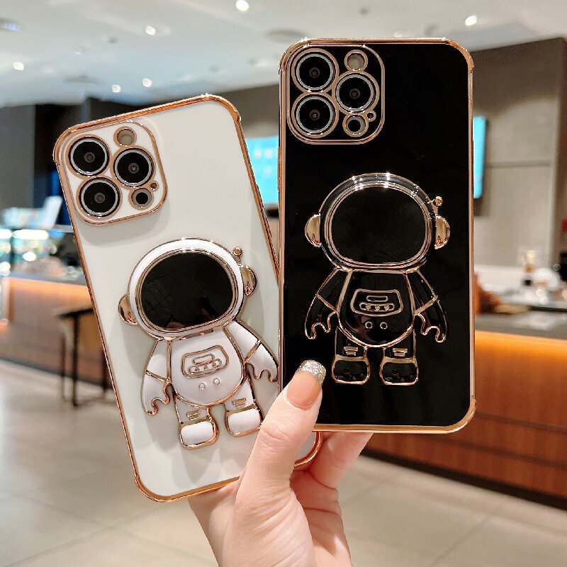 Astronaut Mobile Phone Bracket Back Cartoon Electroplated Mobile Phone Bracket Cross-border Astronaut Mobile Phone Bracket Desktop