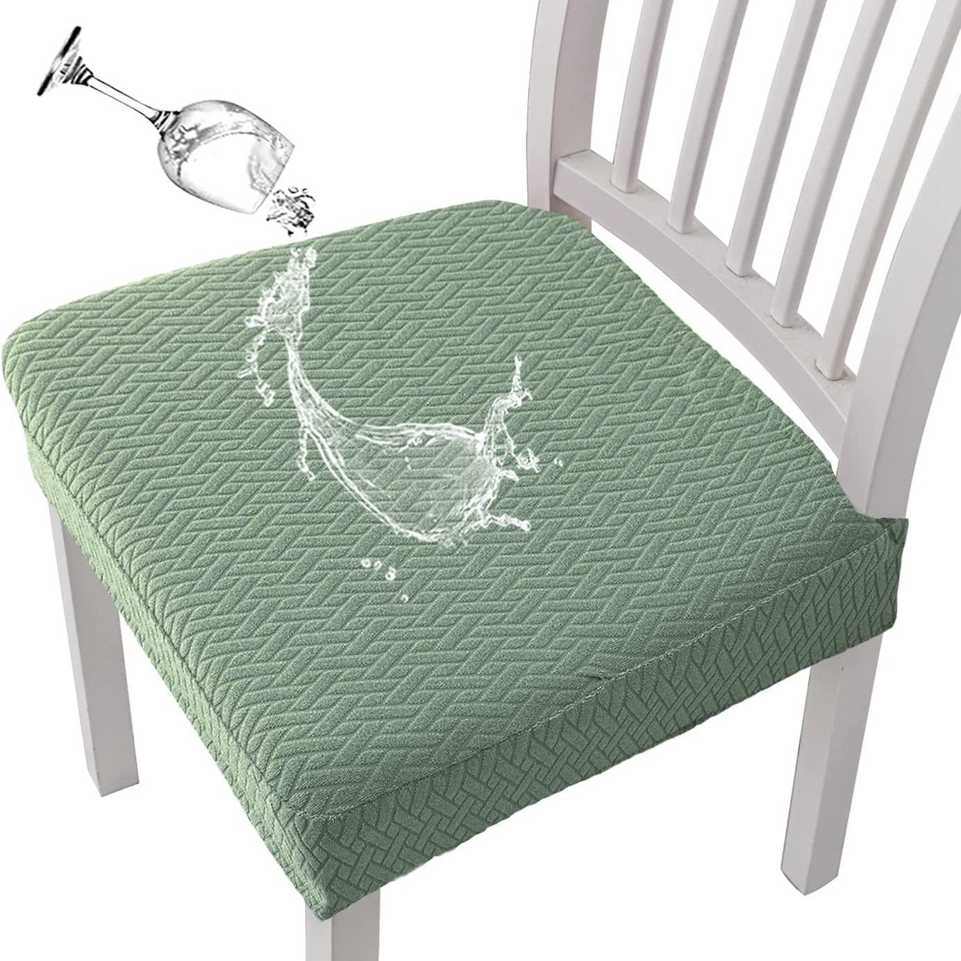 Funda de cojín de silla impermeable jacquard a cuadros largos cuatro estaciones cubierta de silla universal de una pieza cubierta de cojín de silla de hotel