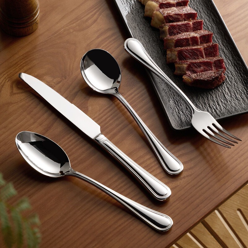 Stainless Steel Knife, Fork, and Spoon with Long Handle, Thickened, High Aesthetic Value, Hotel Steak Fork, Western Dining Utensils, Stainless Steel Knife and Fork for Export