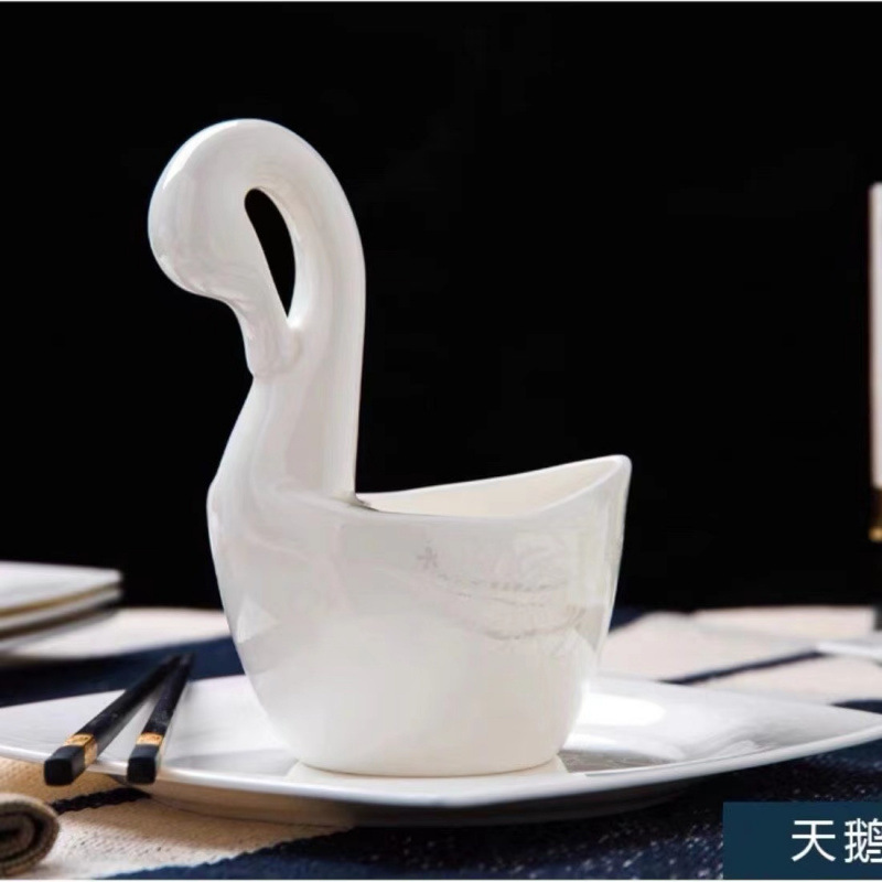 Cuencos caseros Jingdezhen hueso porcelana cubiertos platos platos platos de rosa blanca cubierta de cocina simple microondas