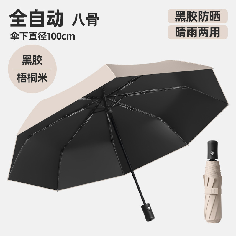 24本骨全自動折りたたみ傘、高級晴雨兼用日よけ・UVカット折りたたみ傘、男女兼用|undefined