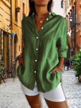 F 11938 Single Button Pleated Coar Shirt ���޷������