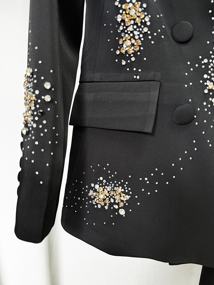 Women's Clothing In stock 2024 celebrity fashion new heavy beaded hot diamond suit jacket trousers suit two piece suit_voghion.com