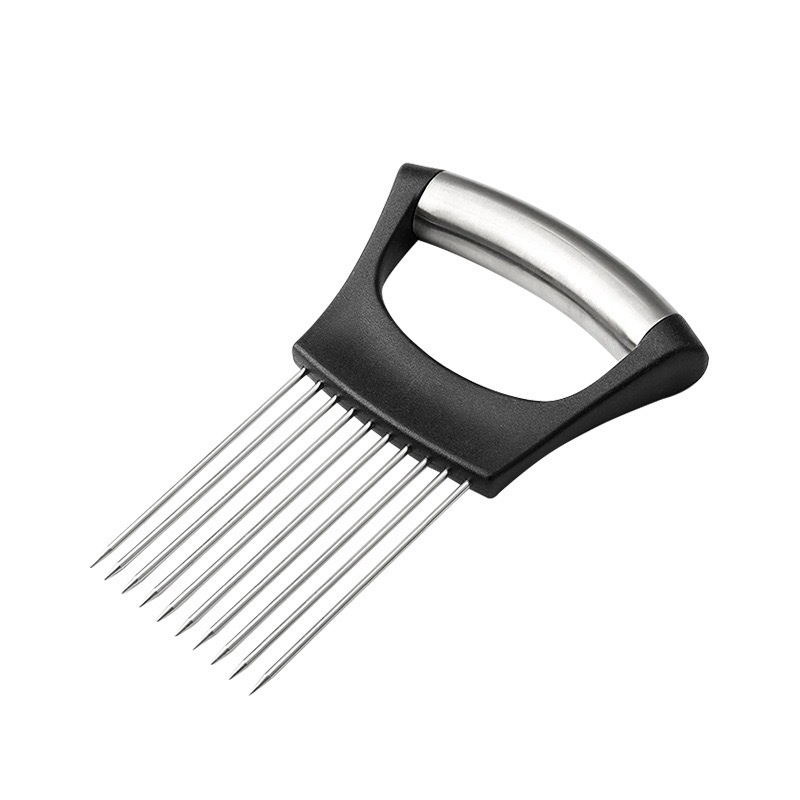 Multifuncional cortar el artefacto de la colla 304 acero inoxidable cebolla aguja fijación tenedor de cebolla aguja de carne de pino fijación de rebanadas de cebolla