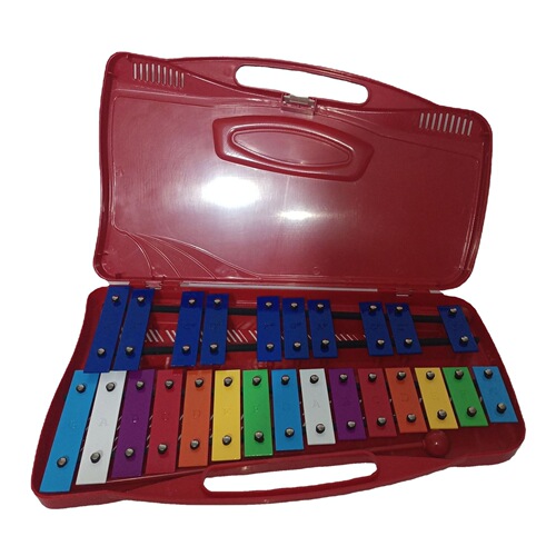 Orr percussion instrument children's 25-tone playing piano twenty-five-tone yellow box color chip knocking piano box 25-tone aluminum plate piano
