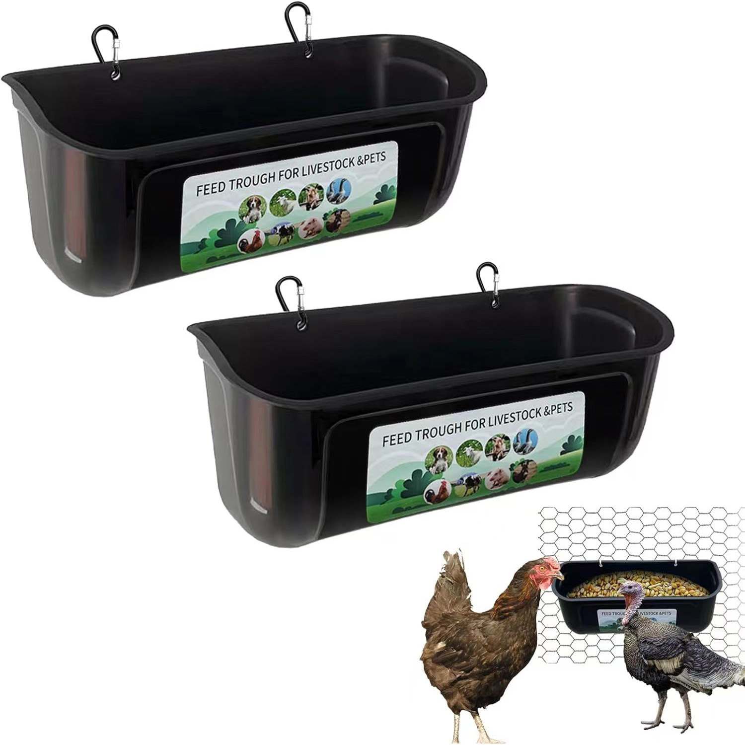 New type of suspended poultry feed trough suitable for chicken, duck, and goose enclosures, large feeding bowls, and feed containers for cross-border trade.
