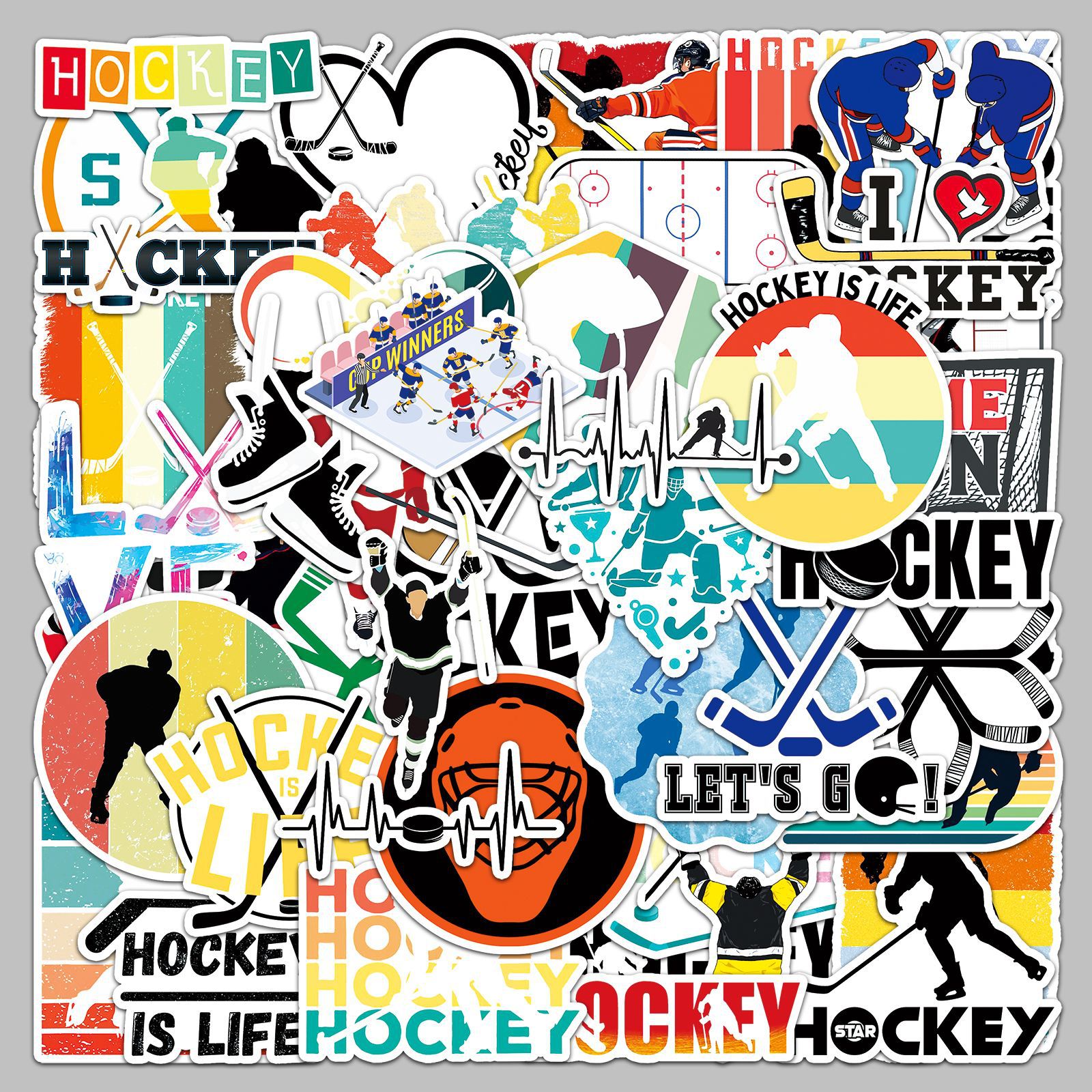 50 아이스하키 스티커 밴디 하키 스포츠 하키 방수 장  수하물 스티커