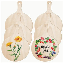 迷你木制带手柄木桨砧板 DIY未完成木板 家庭厨房烹饪装饰工艺品