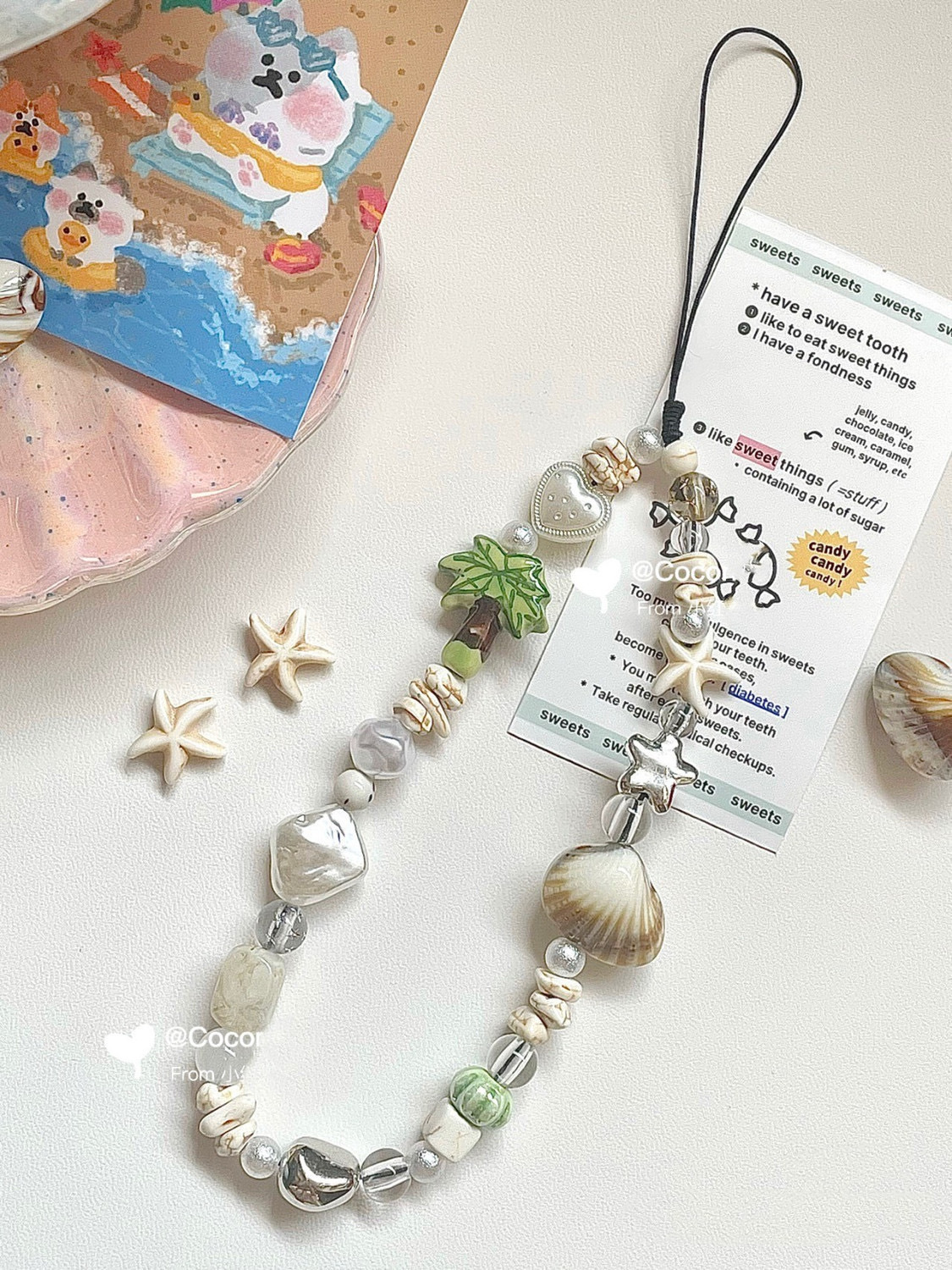 Mobile Phone Chain Classification Marine Style Starfish Shell Nylon Resin Mobile Phone Chain