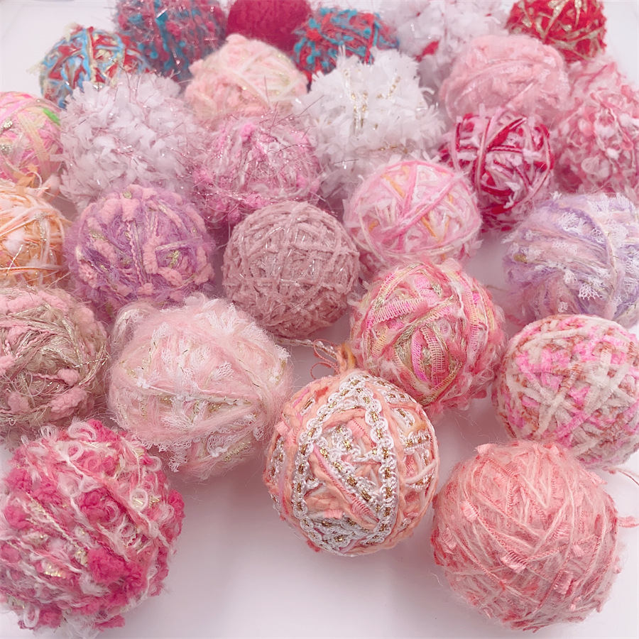 5cm Christmas Joker Decorations Handmade Winding Ball Photography Props Flower bouquet gift box ring creative ornaments