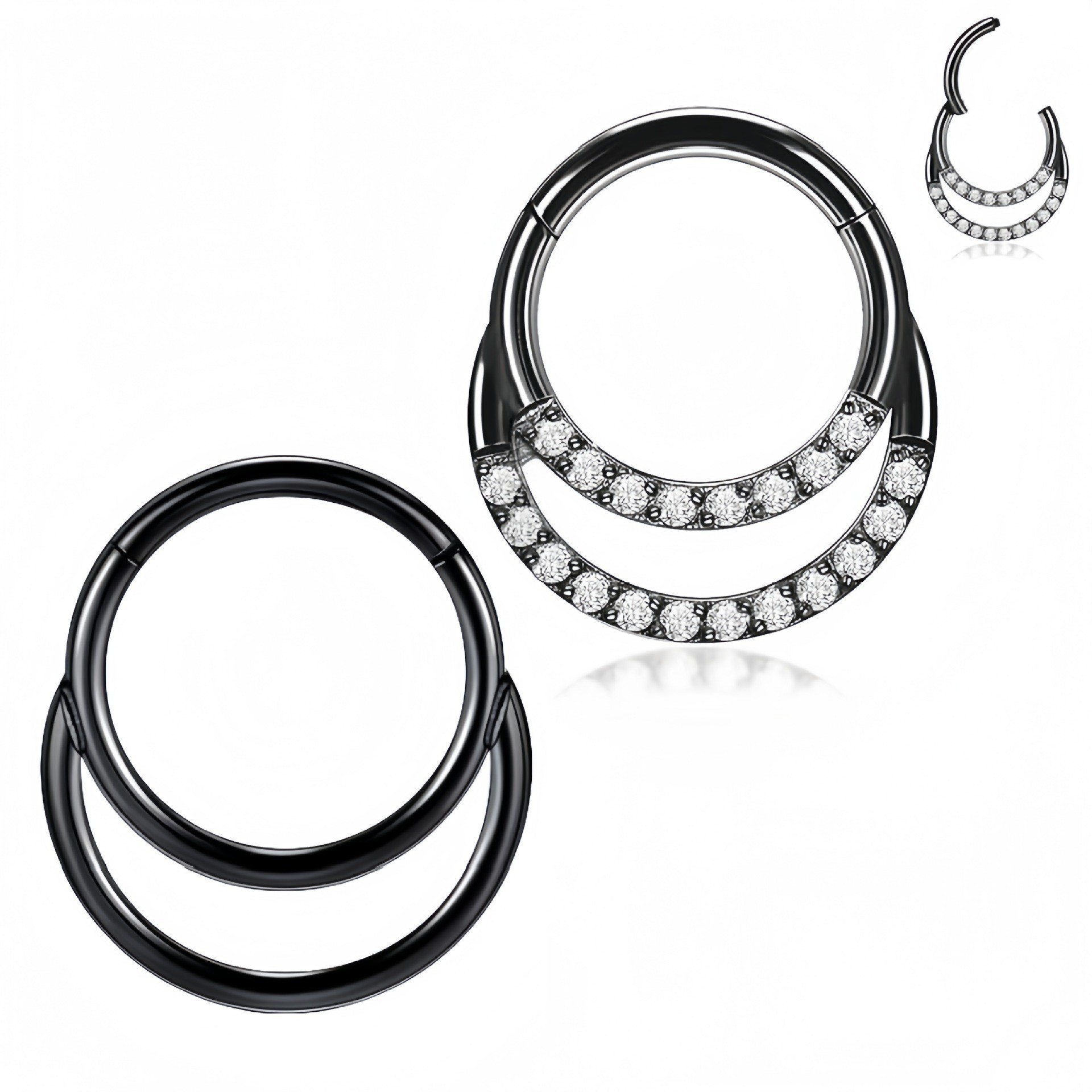 Nose piercing stainless steel, zirconium, earrings