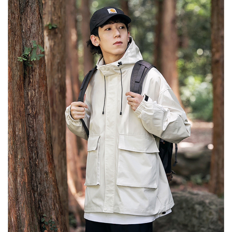 Chaqueta con capucha de montaña para hombre primavera y otoño nueva marca de moda montañismo al aire libre chaqueta casual chaqueta de trabajo impermeable