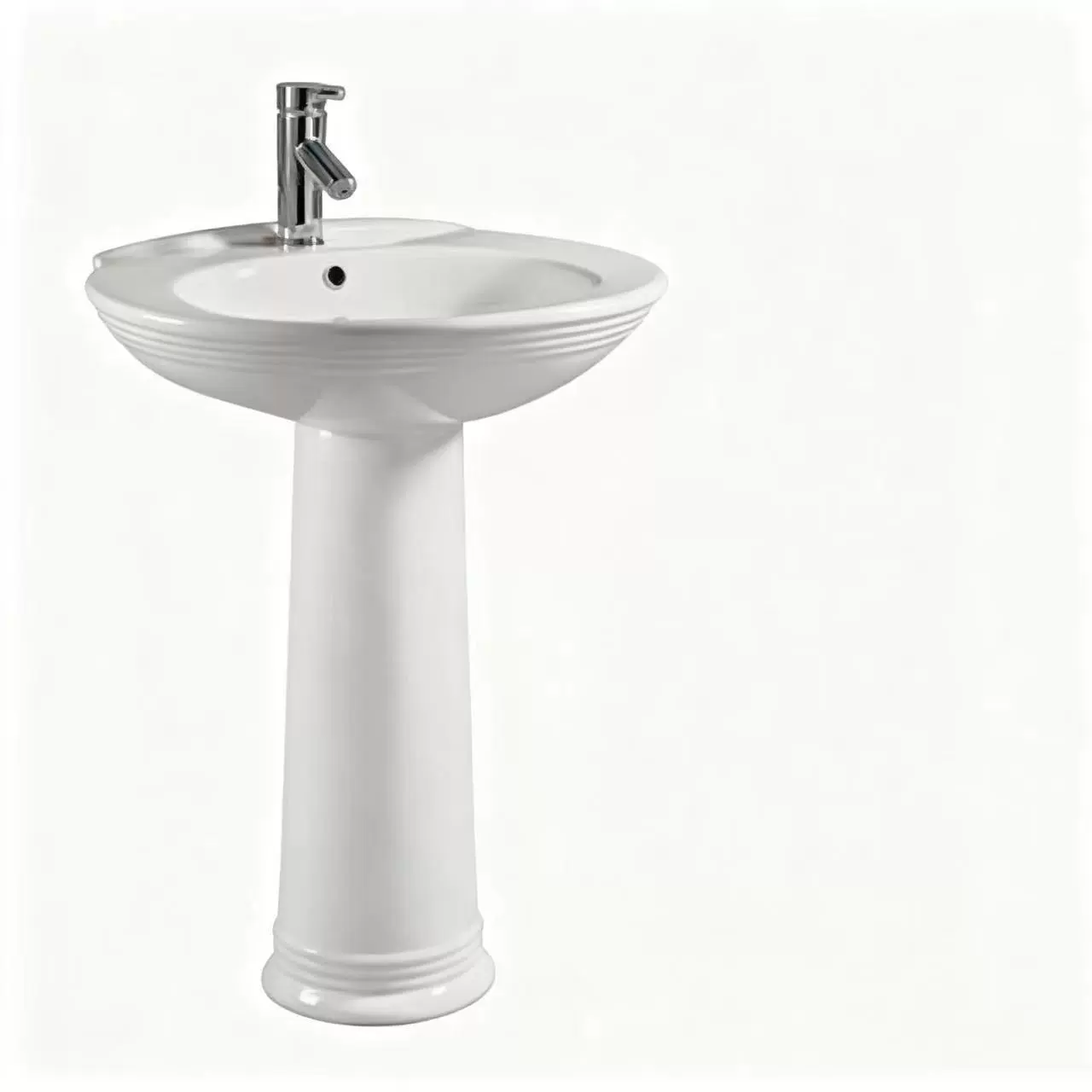 简约陶瓷立柱盆小户型家用白色一体式柱盆卫生间落地式阳台洗手盆