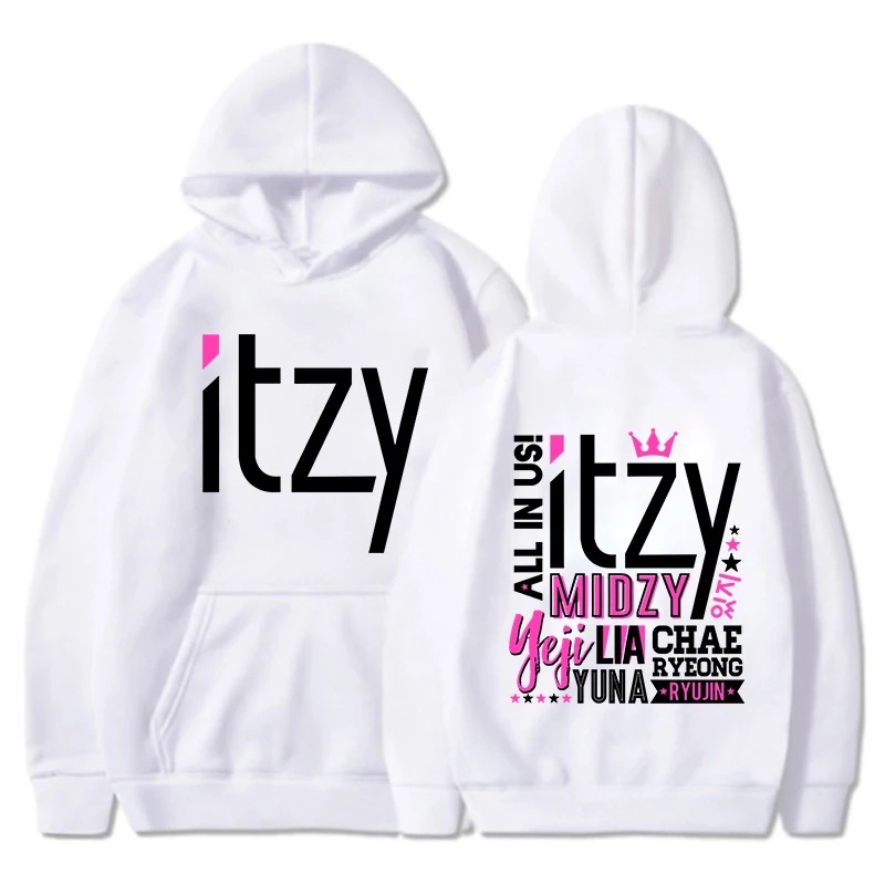 Nueva moda Kpop hombres y mujeres sudadera con capucha ITZY sudadera estampada otoño e invierno casual manga larga con capucha Kpop top