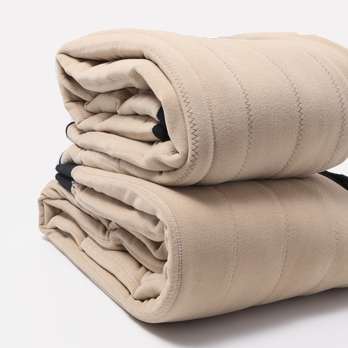 Northeast cold-resistant couple's wool thermal pants for men, down knee pads, silk leggings for middle-aged and elderly women, outer wear cotton pants