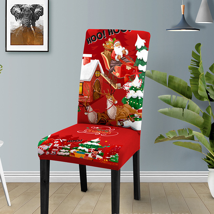 2024 transfronterizos nuevas cubiertas de sillas de Navidad Europa y América cubierta de sillas de comedor de decoración de Navidad cubierta de sillas de alta elasticidad
