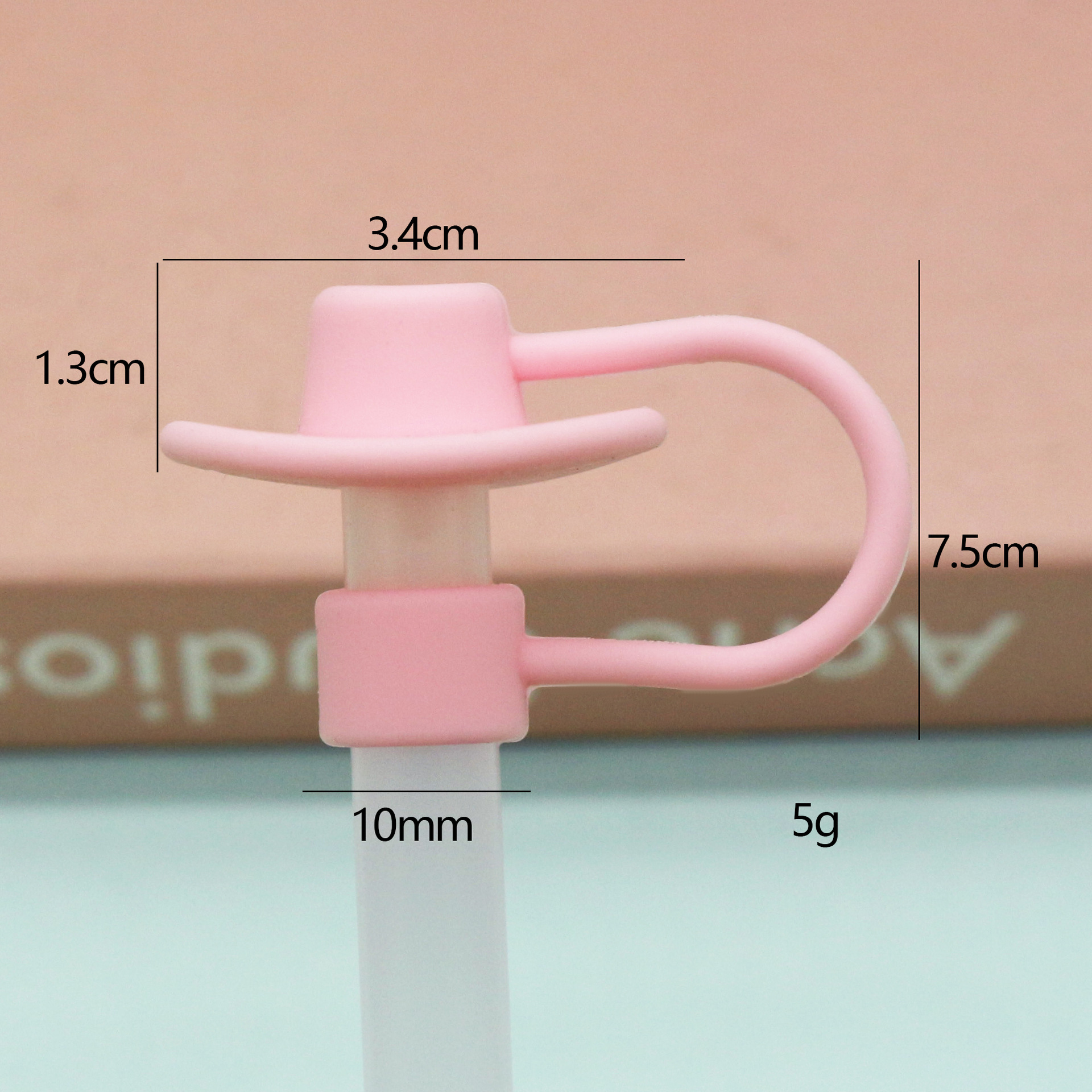 Sombrero vaquero rosa de silicona de 10 mm-1