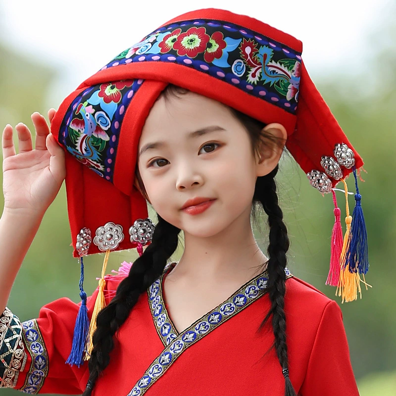 Гуансийский мартовский головной убор San Zhuang, этническая одежда, головной убор для мальчиков и девочек, мяо яо туцзя шляпы