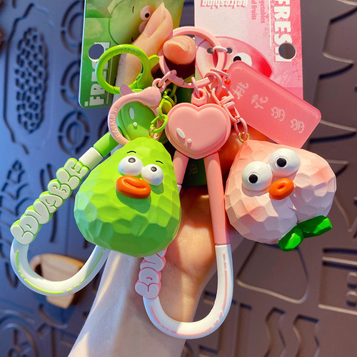 Original wood carving style fruit and vegetable pendant dragon fruit second generation doll doll toy doll men and women bag pendant wholesale