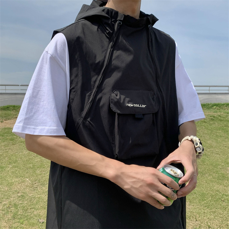 Japanese summer vest hip-hop style