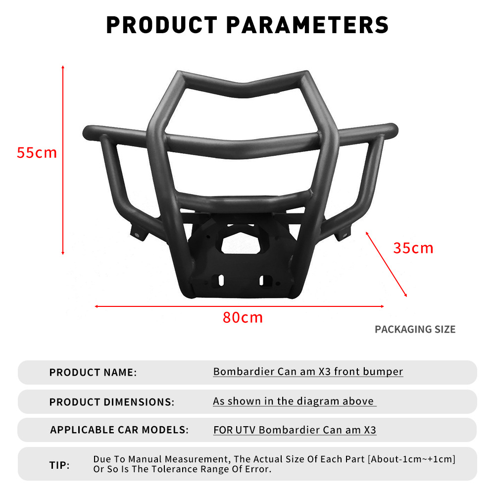 Suitable for Bombardier Can Am Maverick X3 front bumper, front guardrail, ATV modification parts