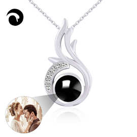 跨境热卖100种语言我爱你凤凰项链镀金女款吉祥如意吊坠定 制图片